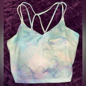 Old Navy Mint and Lavender Strappy Tie Die Sports Bra
